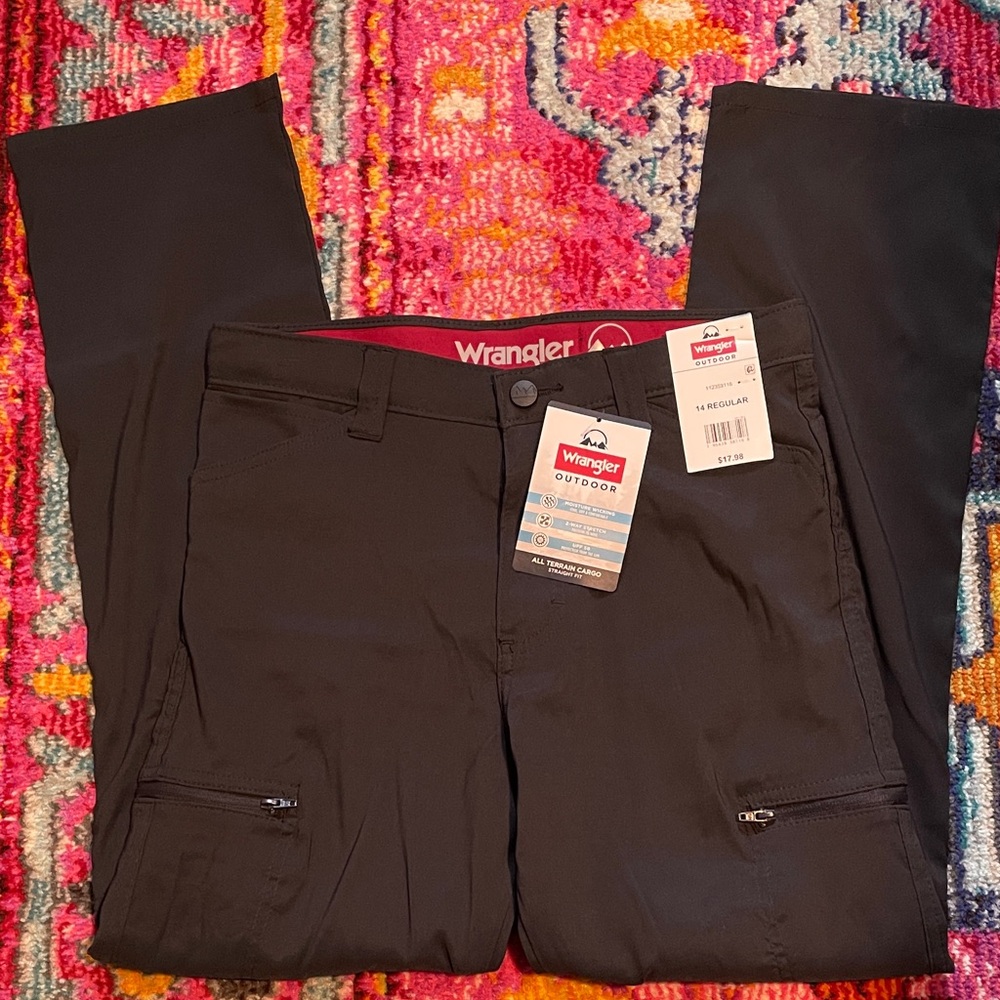 Wrangler Boy's Black Cargo Pants Size 14